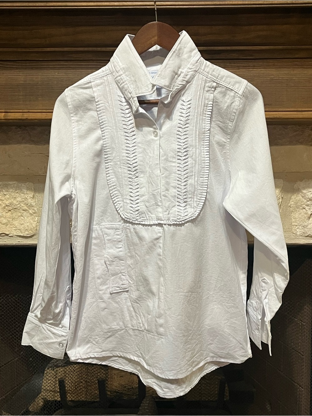 Mi Golondrina Cotton Popover Blouse Pintuck Pleat Bib Top Size S - Picture 5 of 10